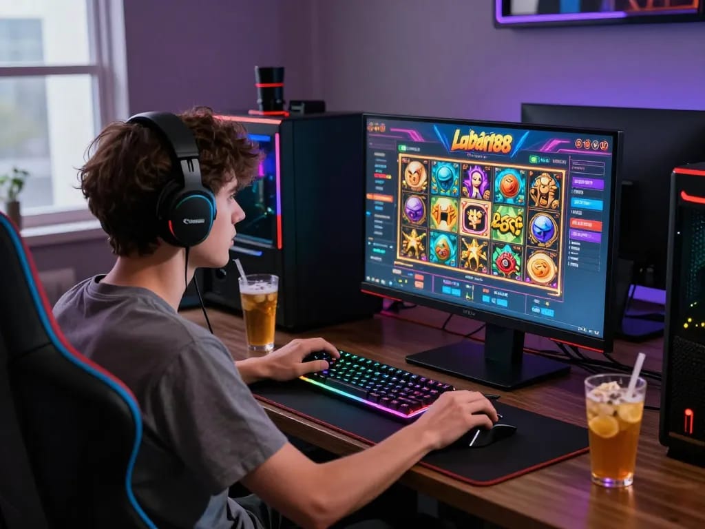 Pemain yang terlibat menikmati permainan slot online laoban188 dalam pengaturan permainan yang dinamis.
