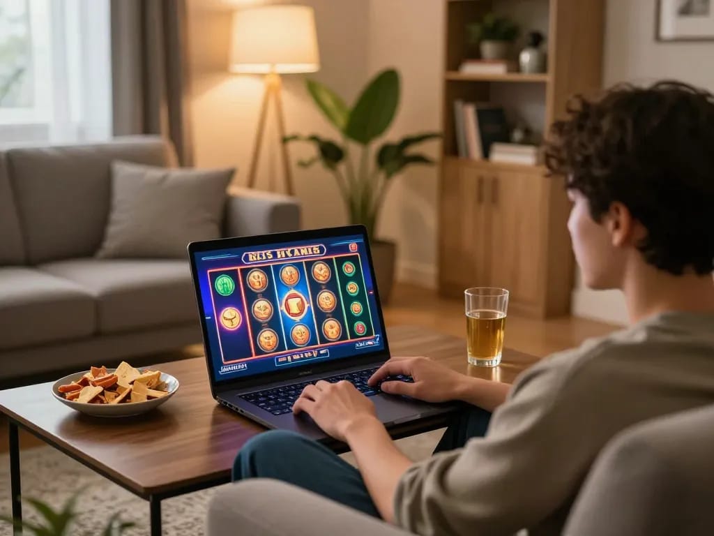 Experience online gaming on https://ck444s.net/ with vibrant slot machine interface and cozy atmosphere.