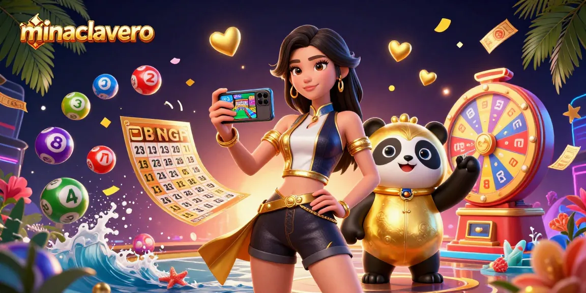 Play fun casino games in minaclavero with vibrant lottery balls and golden elements in a dynamic scene.