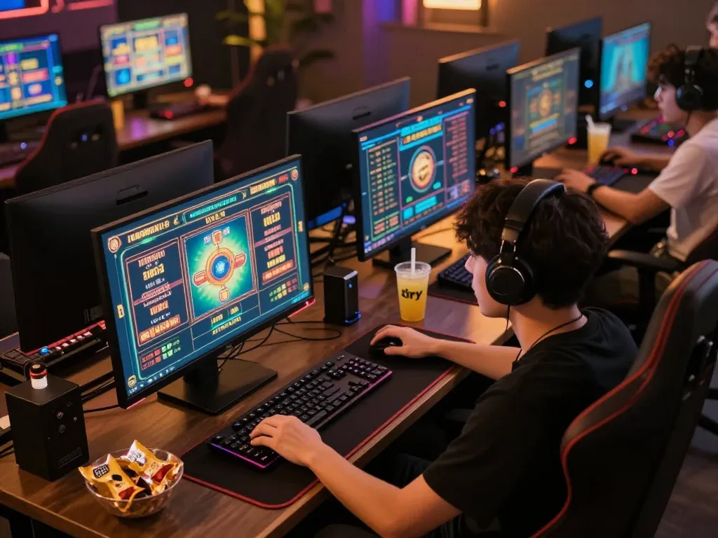 Seorang pemain menganalisis strategi taruhan di aman788 sambil memainkan permainan slot online yang menarik.