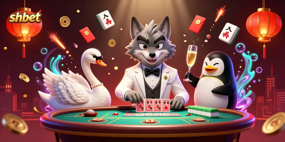 Engage in baccarat with shbet's animated characters, featuring interactive gaming action and vibrant casino elements.