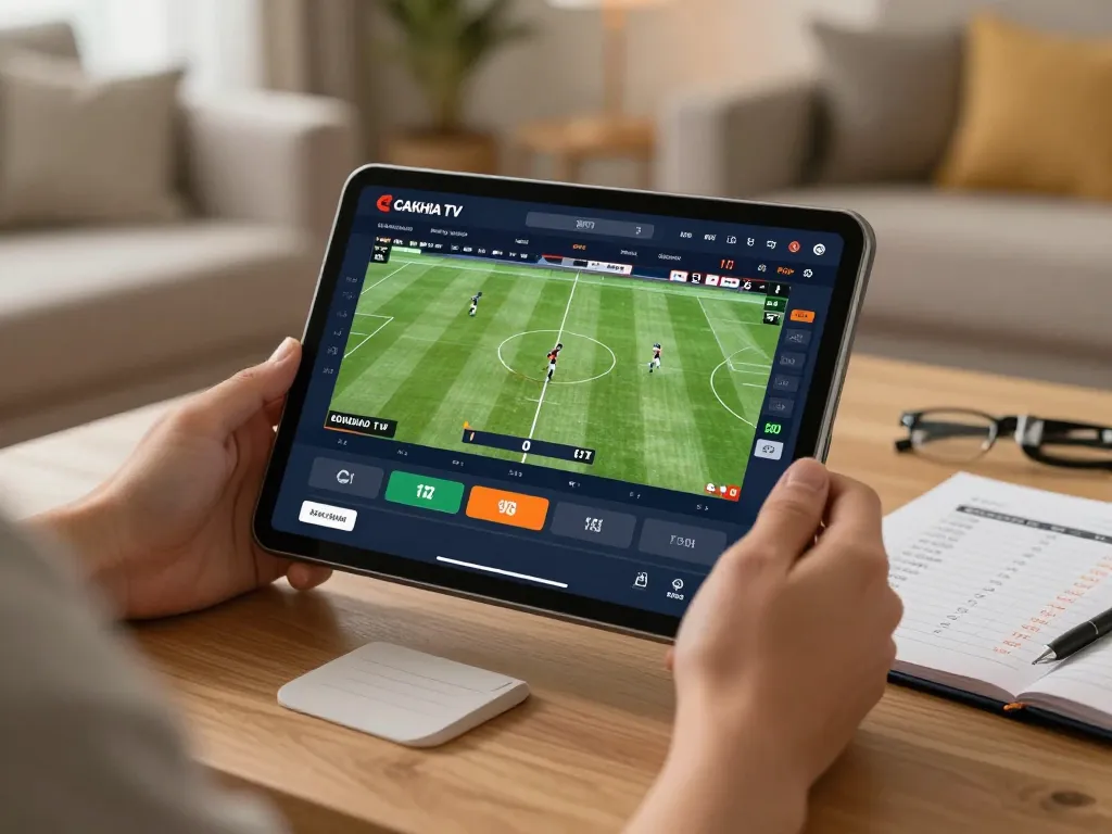 Person engaging with live betting on Cakhia TV, capturing the excitement of online sports gaming.