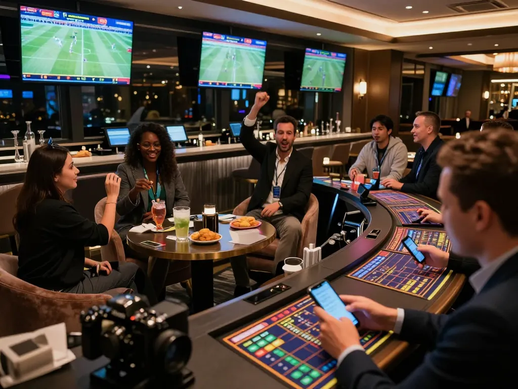 Join the excitement at vin 88 sports betting lounge as bettors place wagers and watch live events.