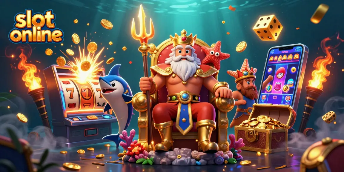 Menangkan jackpot dengan slot online dalam ilustrasi 3D yang penuh warna dan detail menarik.