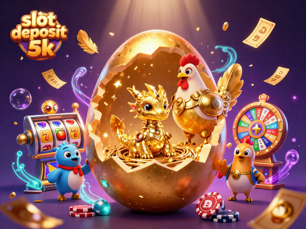 Engage with slot deposit 5k as golden treasures emerge from a jackpot scene filled with excitement.