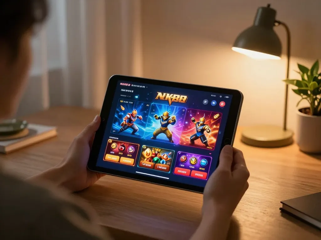 Engaging user betting on NK88 app from home, highlighting strategic gameplay experience