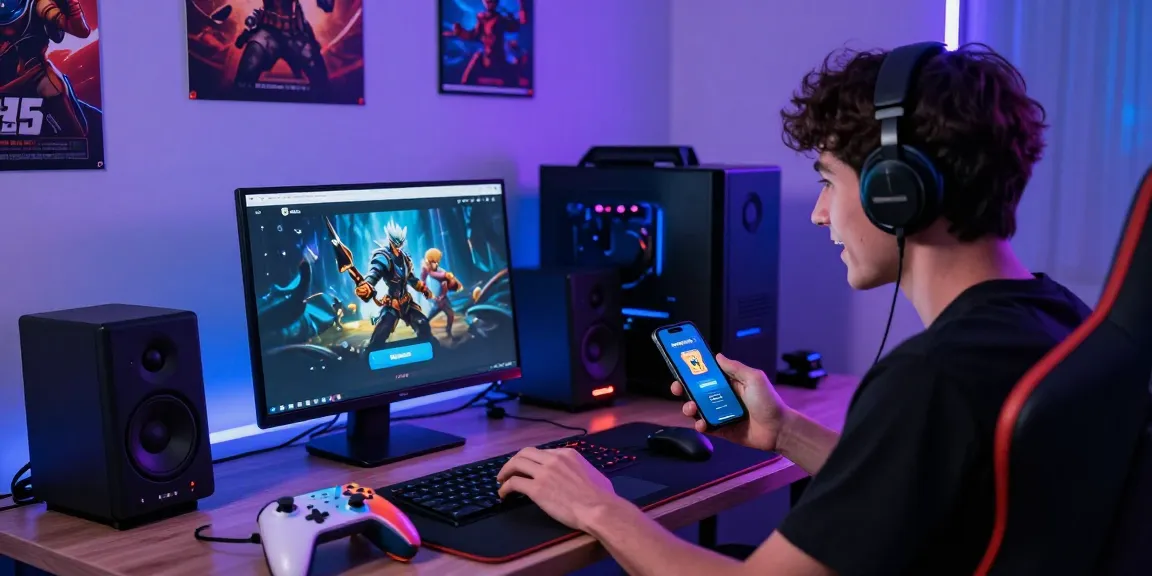 Engaged user accessing Winbox H5 platform on laptop with gaming equipment.