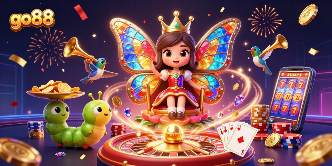 Experience the excitement of go88 with vibrant casino elements and a stunning 3D illustration.