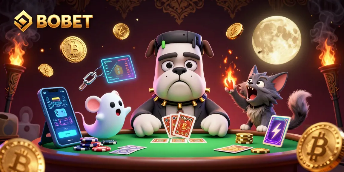 การเล่น SBOBET โดยหมาแฟรงเกนสไตน์ตัวการ์ตูนที่มีตาสีน้ำเงินและทอง รวมทั้งแมวอสูรที่โหยหวน