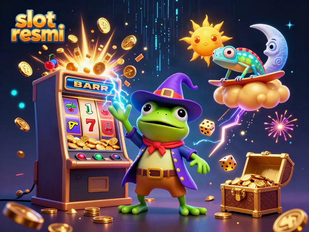 Spin the jackpot frenzy with this vibrant slot resmi scene filled with dynamic characters and elements!