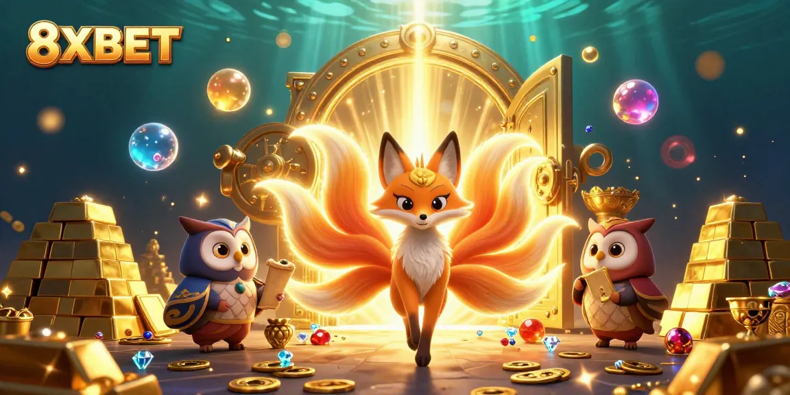 Experience the vibrant world of 8XBET with a nine-tailed fox spirit, treasures, and excitement!