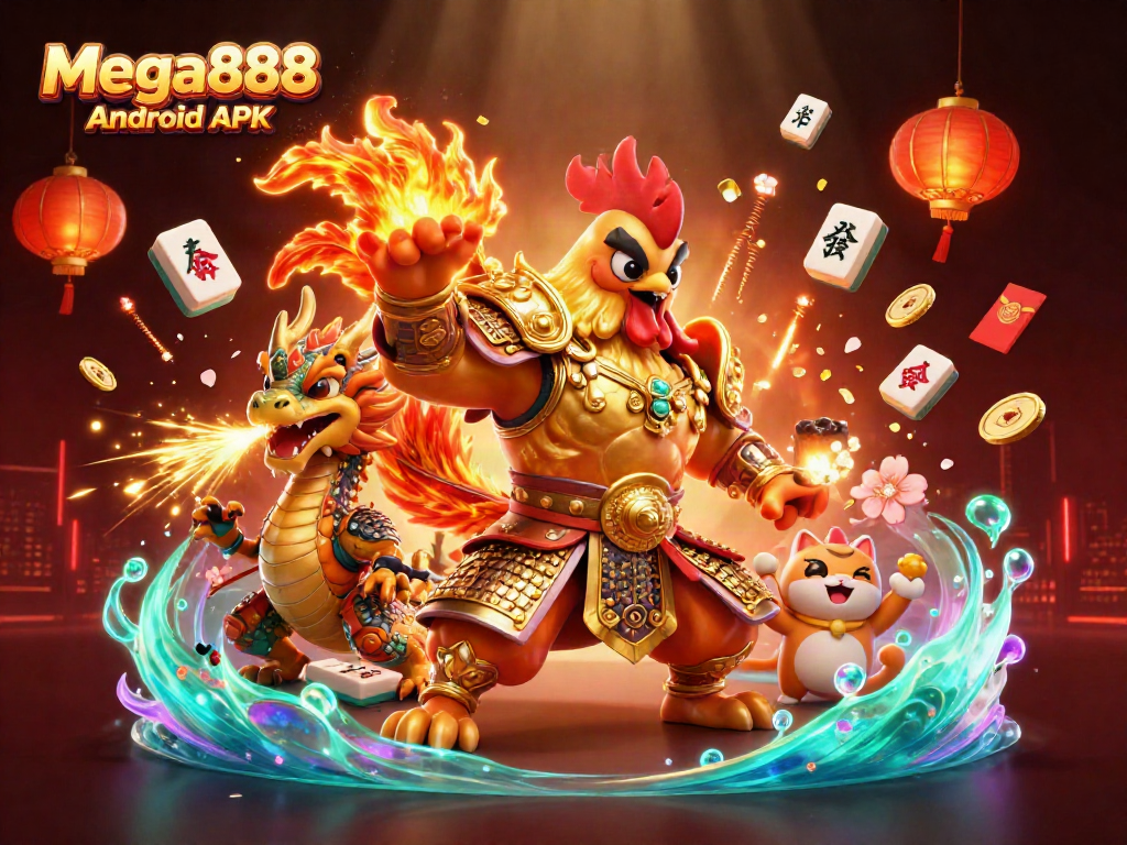 Experience the thrill of Mega888 Android APK gameplay with vibrant gaming characters in action.