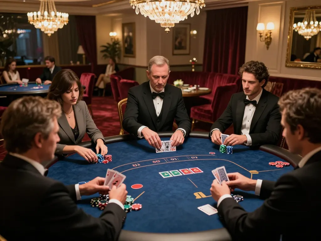 Players at du 88 poker table focused on strategic gameplay in an elegant private room