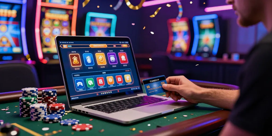 Exciting online casino scene at https://being-there.org.uk featuring a player enjoying credit card games with vibrant graphics.