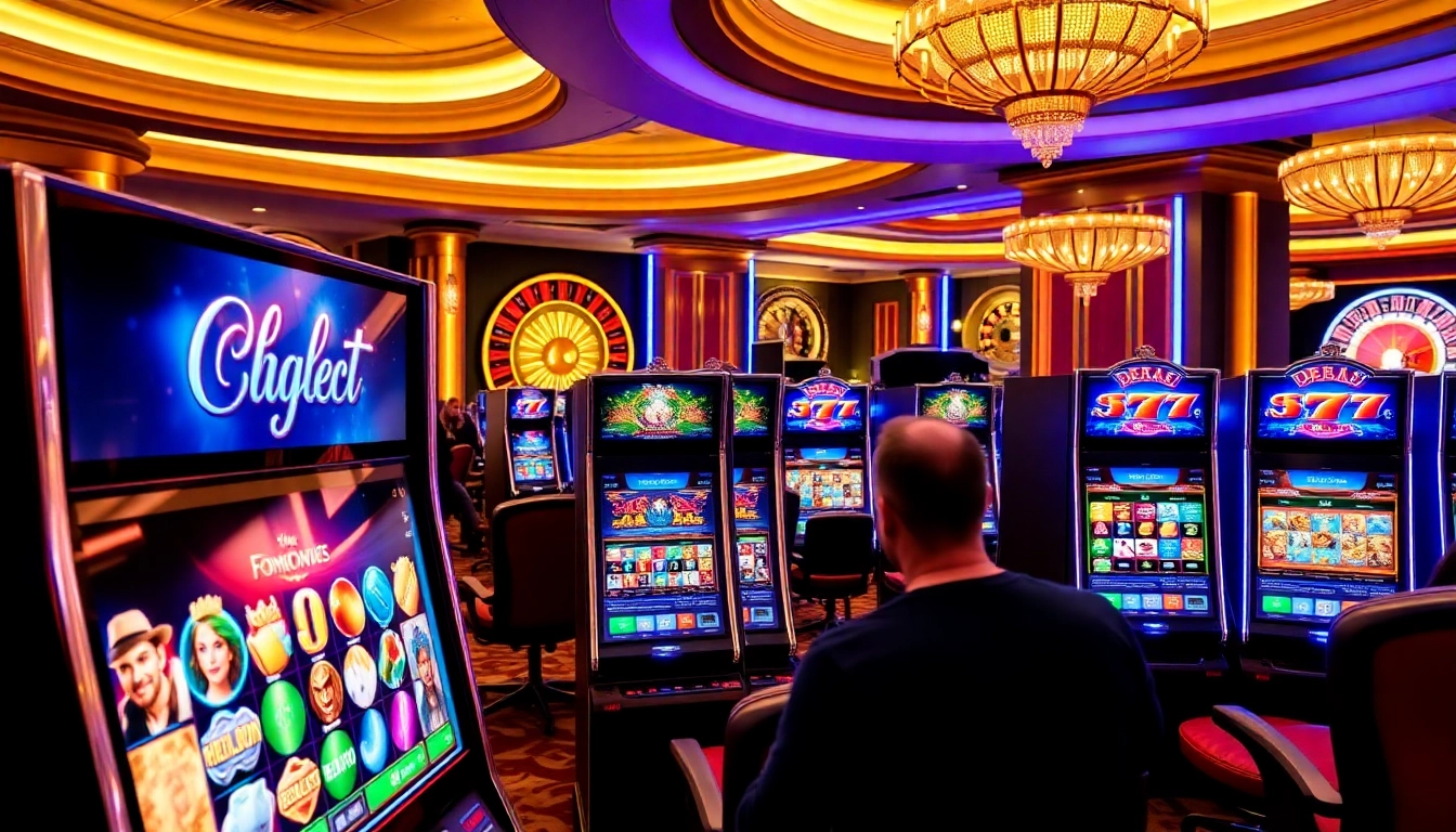 Experience thrilling gameplay with demo slot machines in a vibrant casino.
