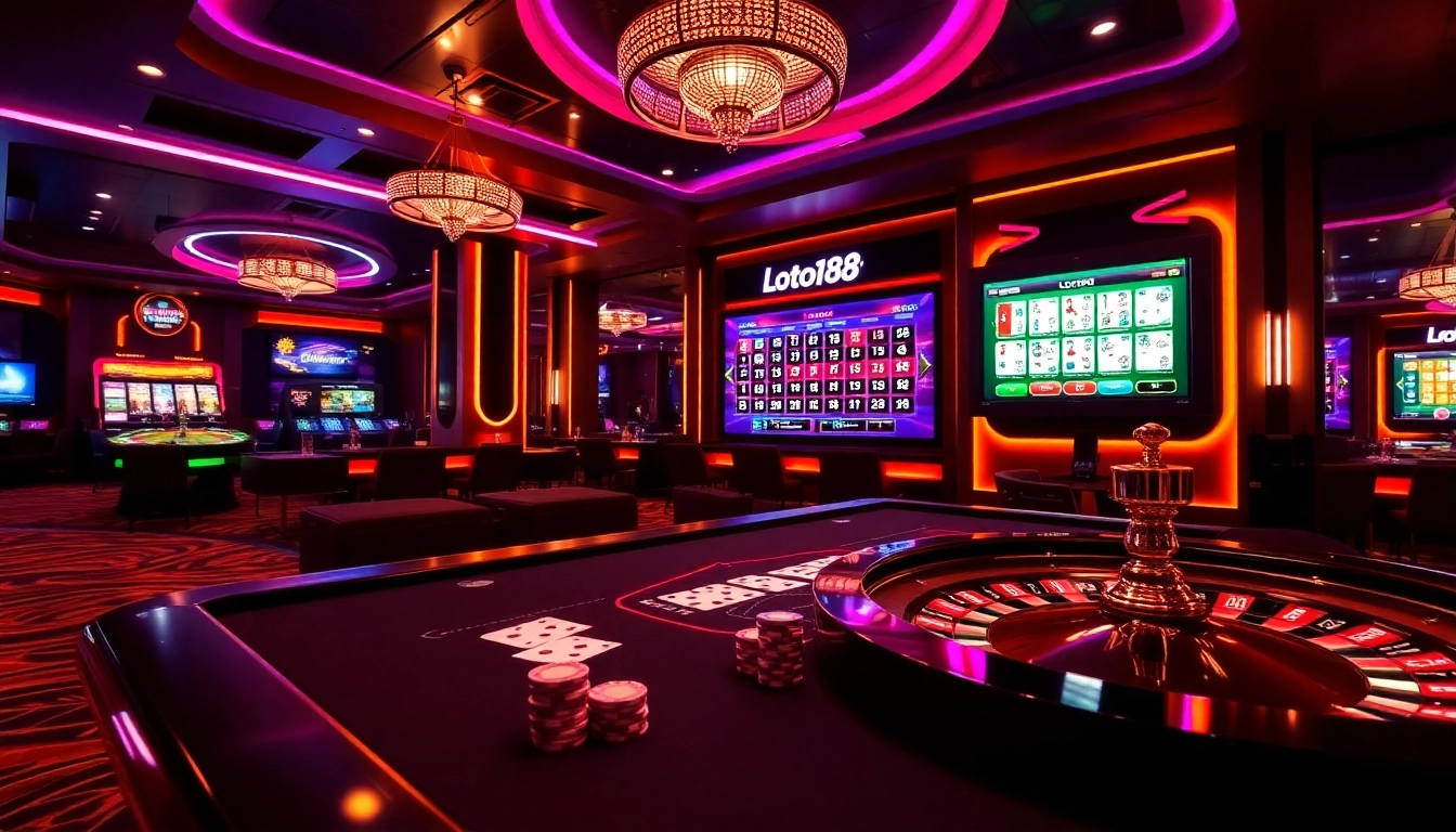 Loto188 online gambling scene showcasing vibrant gameplay and engaging lottery options.
