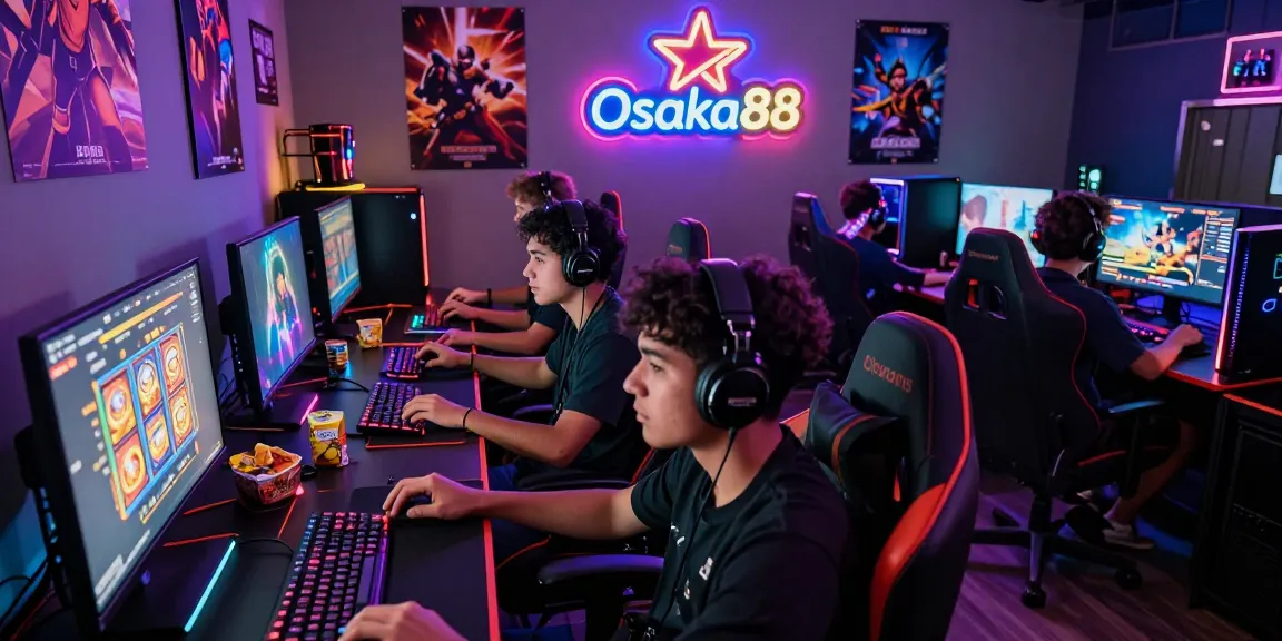 Exciting Osaka88 gaming experience with diverse players and colorful setups