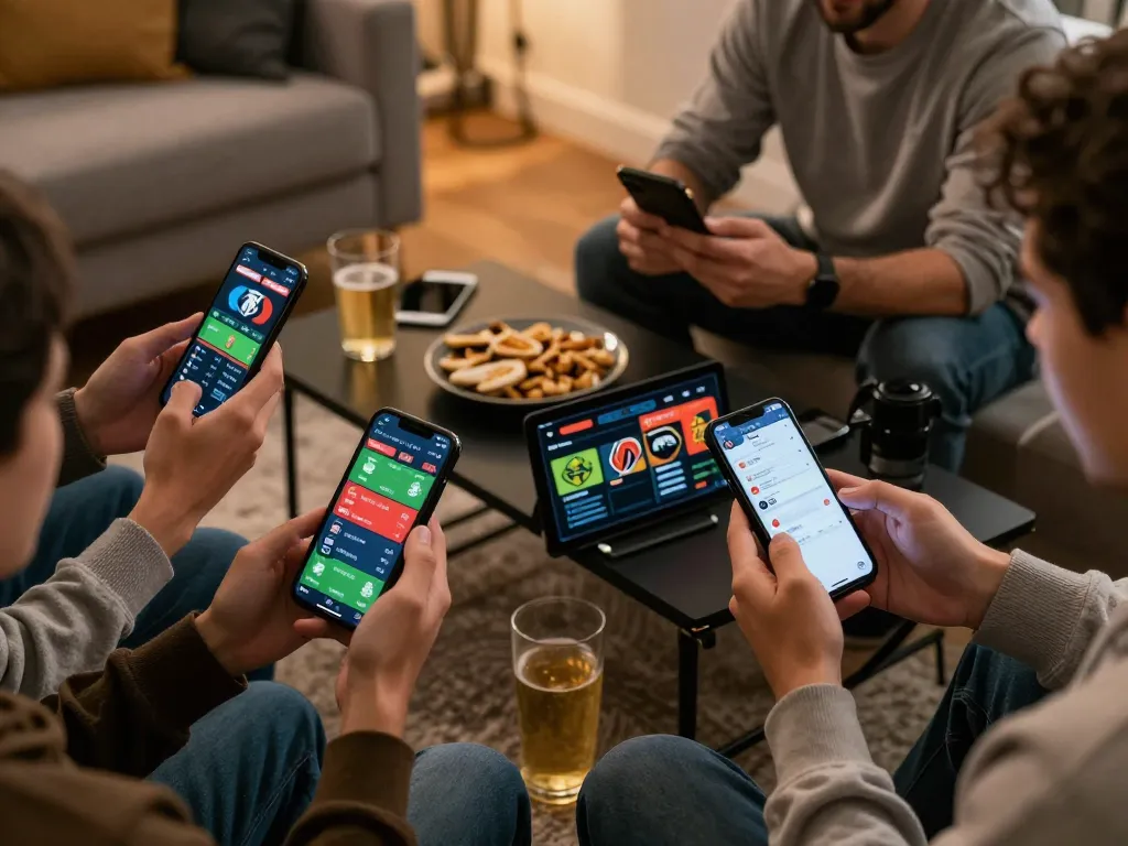 Kèo nhà cái 88 highlighted in a sports betting app on a smartphone amid a lively home environment