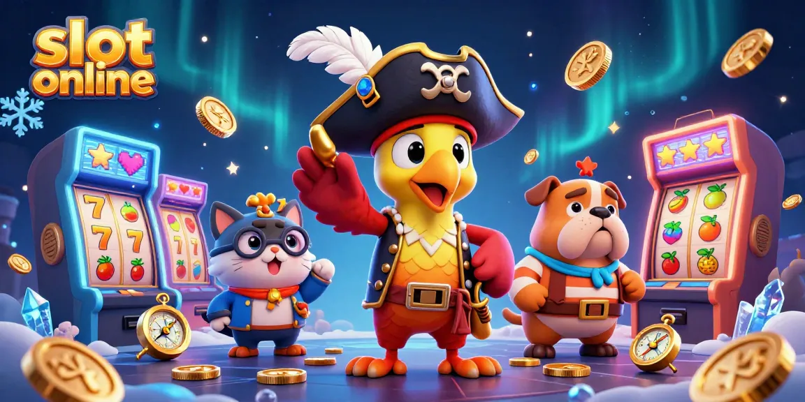 Permainan slot online yang menarik dengan karakter menghibur dan elemen slot yang berwarna-warni.