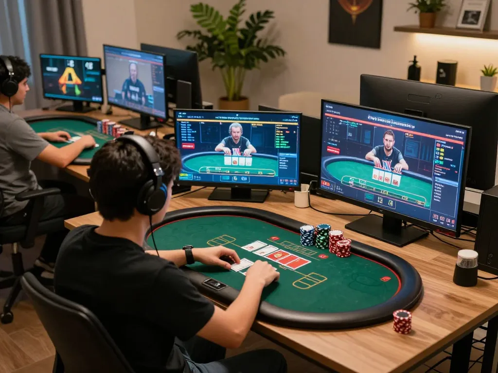 Pemain yang terlibat di rumah menggunakan platform kasino online yang menunjukkan gameplay di https://burtonsbamboogarden.com/biop/ dengan strategi imersif.