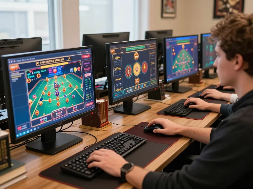Engaging online gaming session with uk88 com on multiple screens, showcasing strategic betting and gameplay.