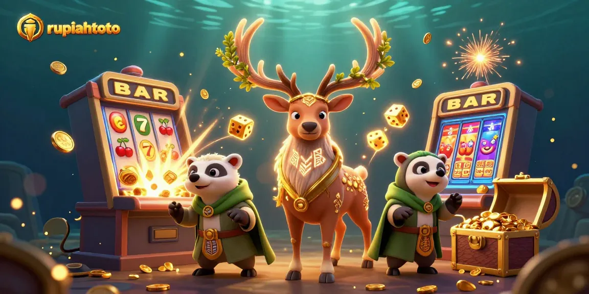 Menggali kemenangan di rupiahtoto dengan ilustrasi slot dan karakter menarik.