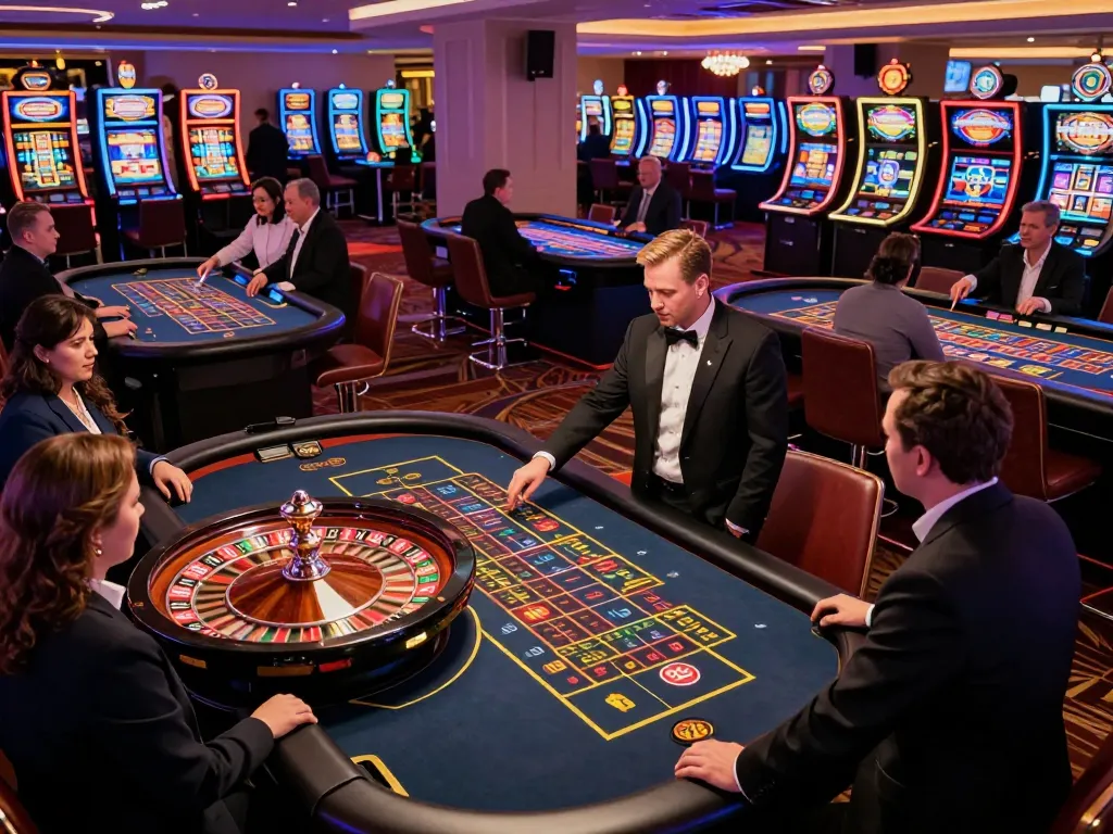 Engage in the thrill of roulette at this lively casino as players place bets and watch the action unfold, linking vào an unforgettable gaming experience.