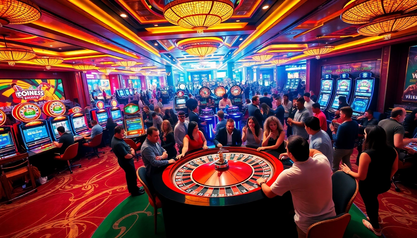 Experience w88 ทางเข้า with vibrant casino gaming atmosphere, featuring excitement and luxury.