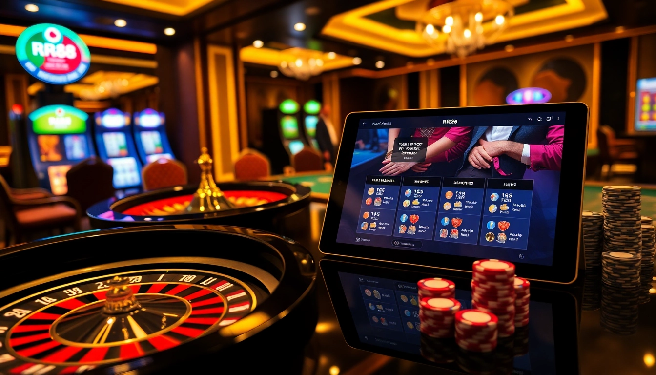 Experience the thrill at Nhà cái RR88 casino with a luxurious roulette scene and poker excitement.