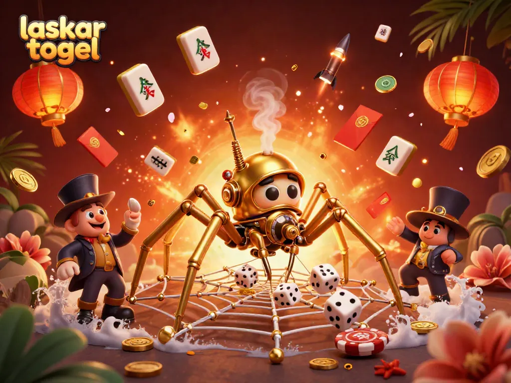 Experience thrilling moments at laskar togel with a vibrant 3D casino scene featuring exciting game elements.