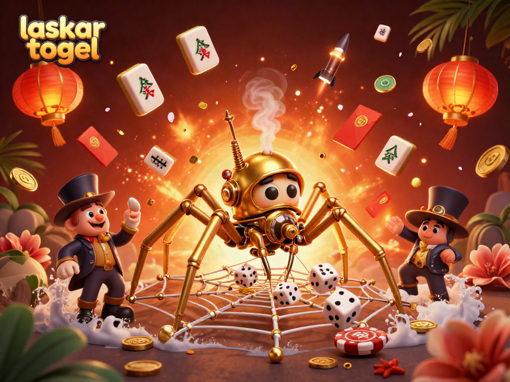 Experience thrilling moments at laskar togel with a vibrant 3D casino scene featuring exciting game elements.