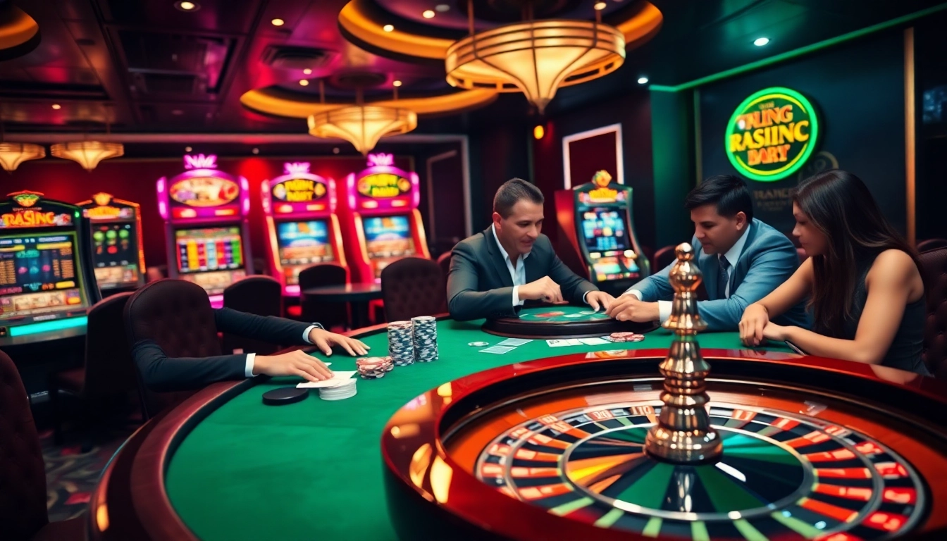 Engage in high-stakes gaming at TRANG CHỦ FEBET's vibrant casino scene featuring exciting tables and players.