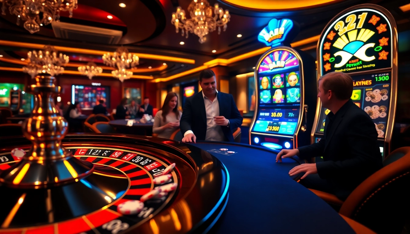 A thrilling TRANG CHỦ BEM88 casino experience showcasing vibrant poker chips and a glamorous roulette wheel.