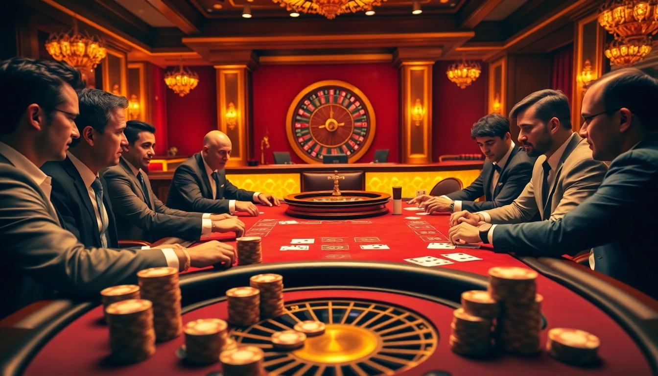 Experience an exciting poker game at XX88's luxurious casino, surrounded by glamorous gaming elements.