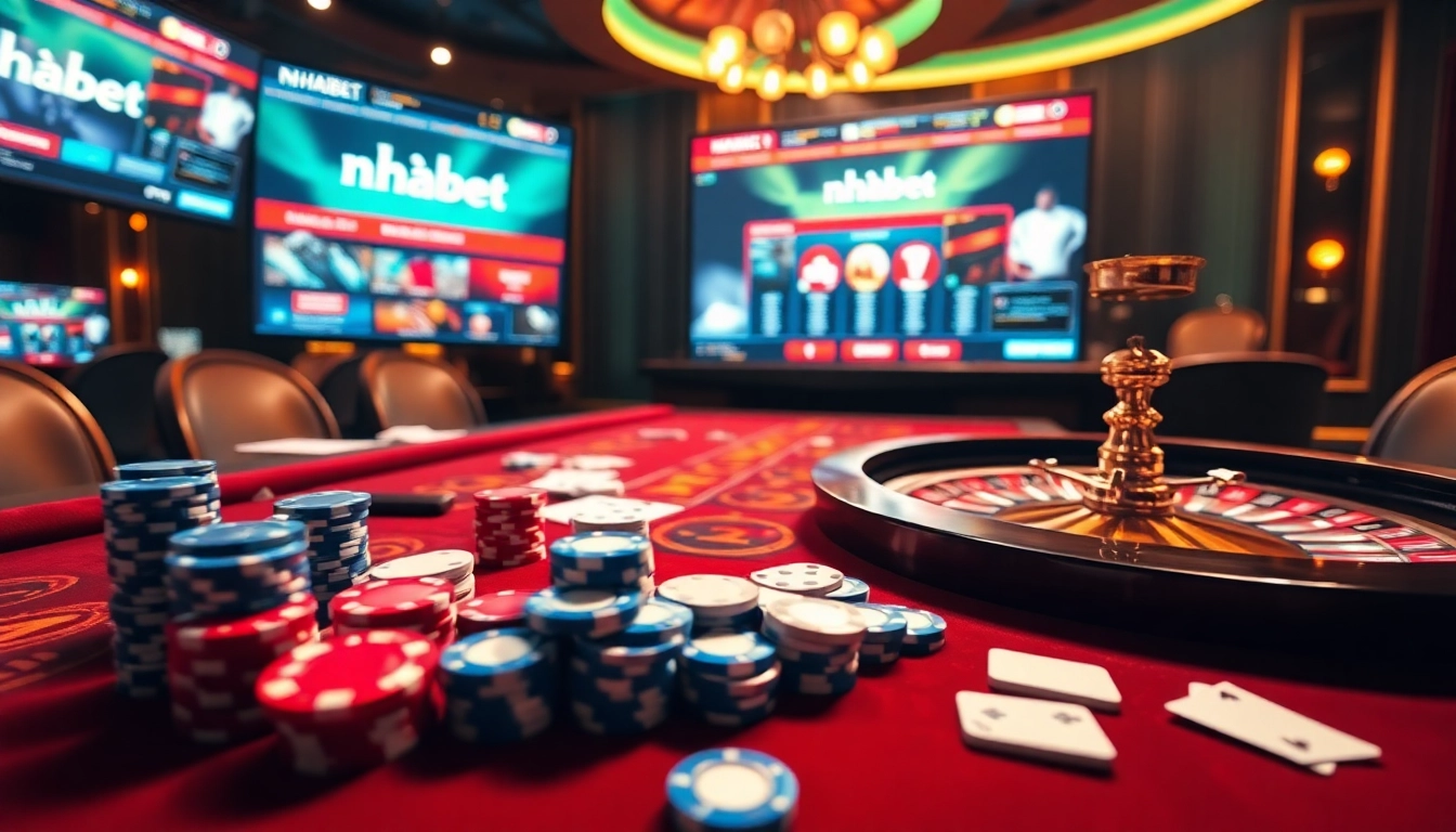 Experience the thrill of online gambling at nhà cái thabet with exciting casino visuals.